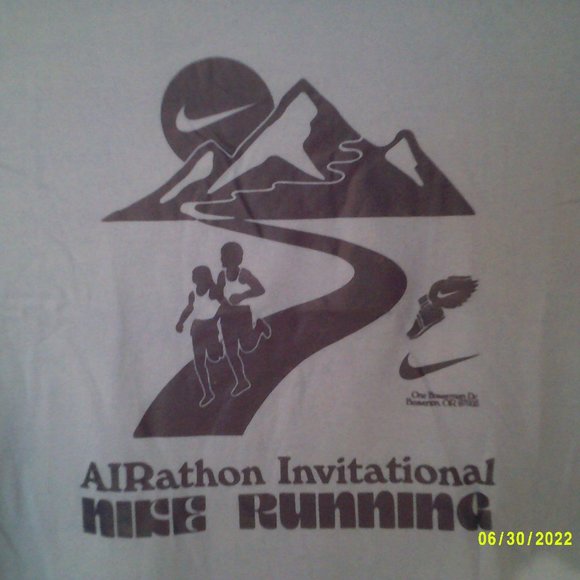 NEW NIKE DRI-FIT RUNNING "Airathon Invitational Tee" MEN'S BLUE T-SHIRT 2XL - Picture 3 of 6